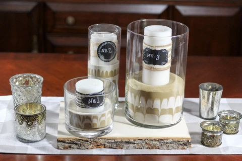 Create a beautiful rustic farmhouse style centerpiece for your wedding reception or holiday table!  This tutorial will tell you how to do it.